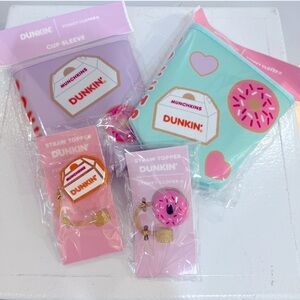 Stoney Clover‎ Lane X Dunkin koozie straw topper donut 4 pieces NWT